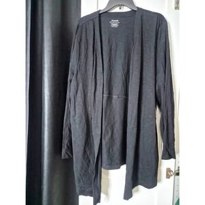 NWT Chicos The Ultimate Tee Black Open Front Cardigan Cotton  Size XXL